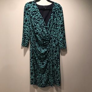 Faux wrap 2-tone blue dress size 18